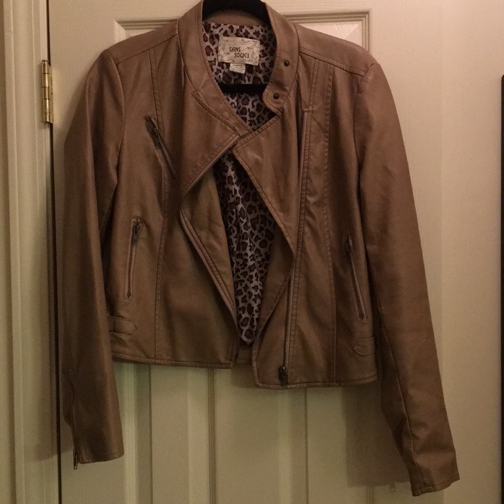 Tan Moto Leather Jacket